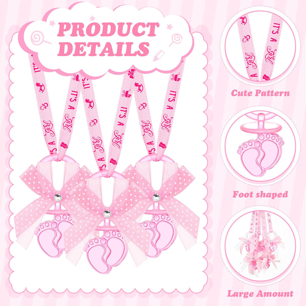 TrelaCo pacifier necklaces rhinestone bow highlights glam accents for guest gifts.