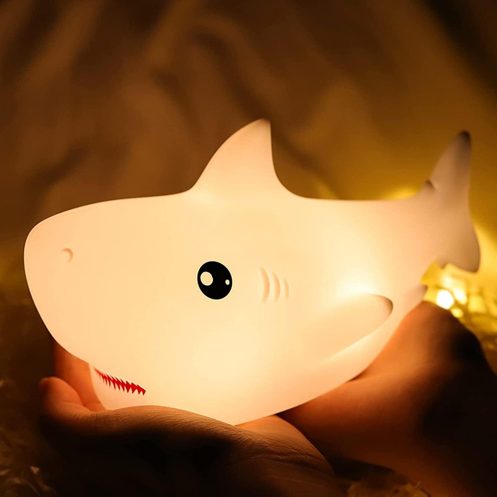 Tremdwoto Shark Night Light in a nursery with soft ambient glow