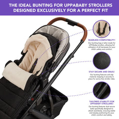 TrendHub Bunting Bag for UPPAbaby anti-slip back keeps bunting in place.