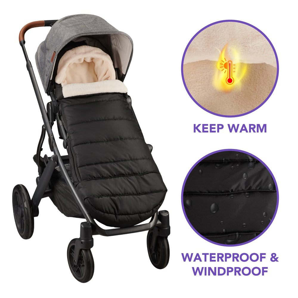 TrendHub Bunting Bag for UPPAbaby warmth rating conveys cold-weather comfort.