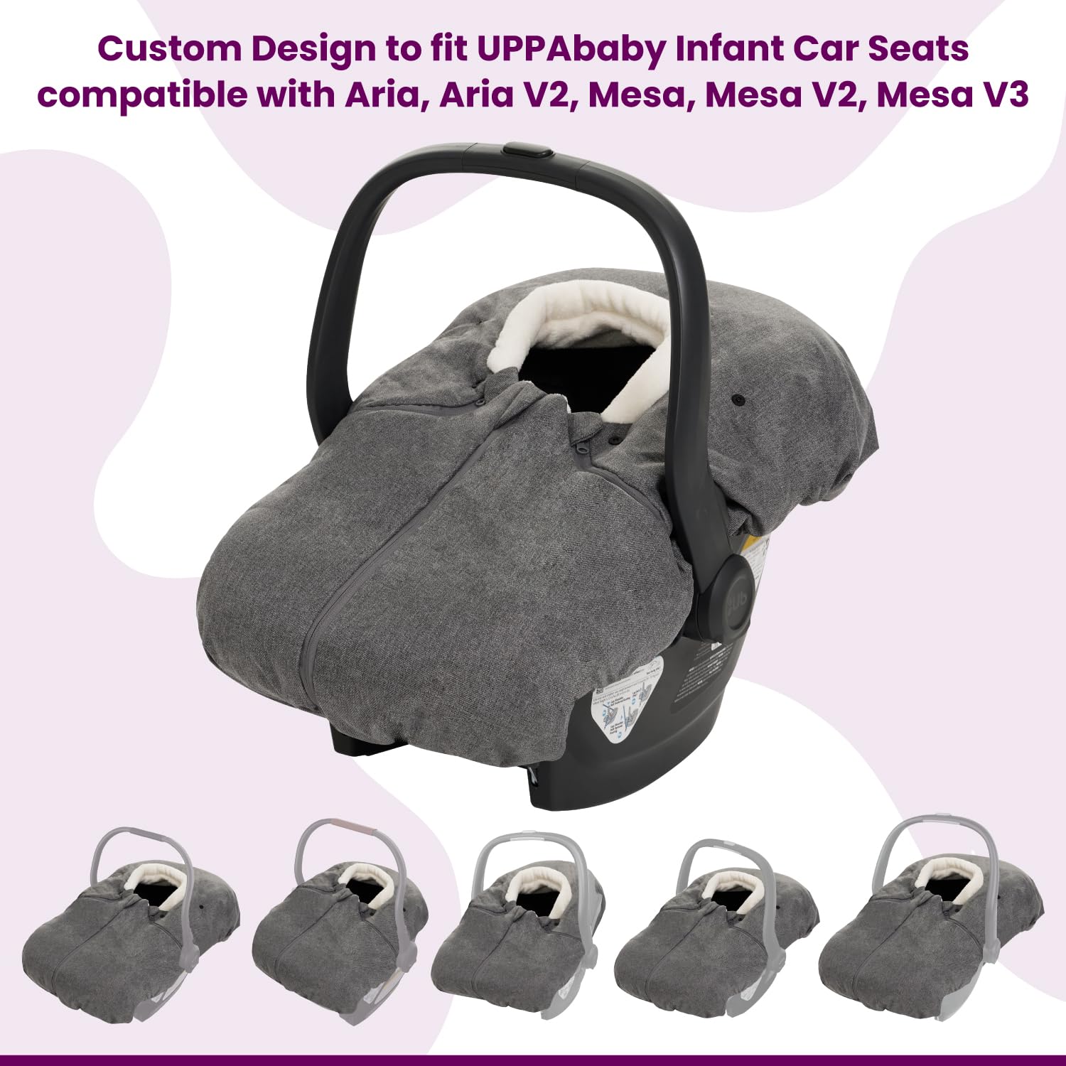 TRENDHUB Buntting Bag universal coverage fits most car seats for warmth