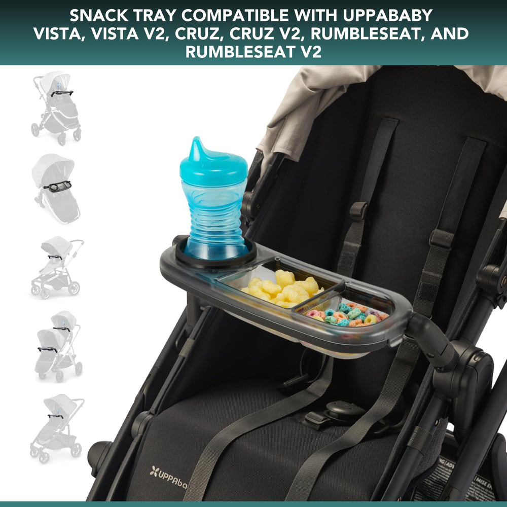 TRENDHUB Snack Tray with two compartments keeps snacks separated during outings.