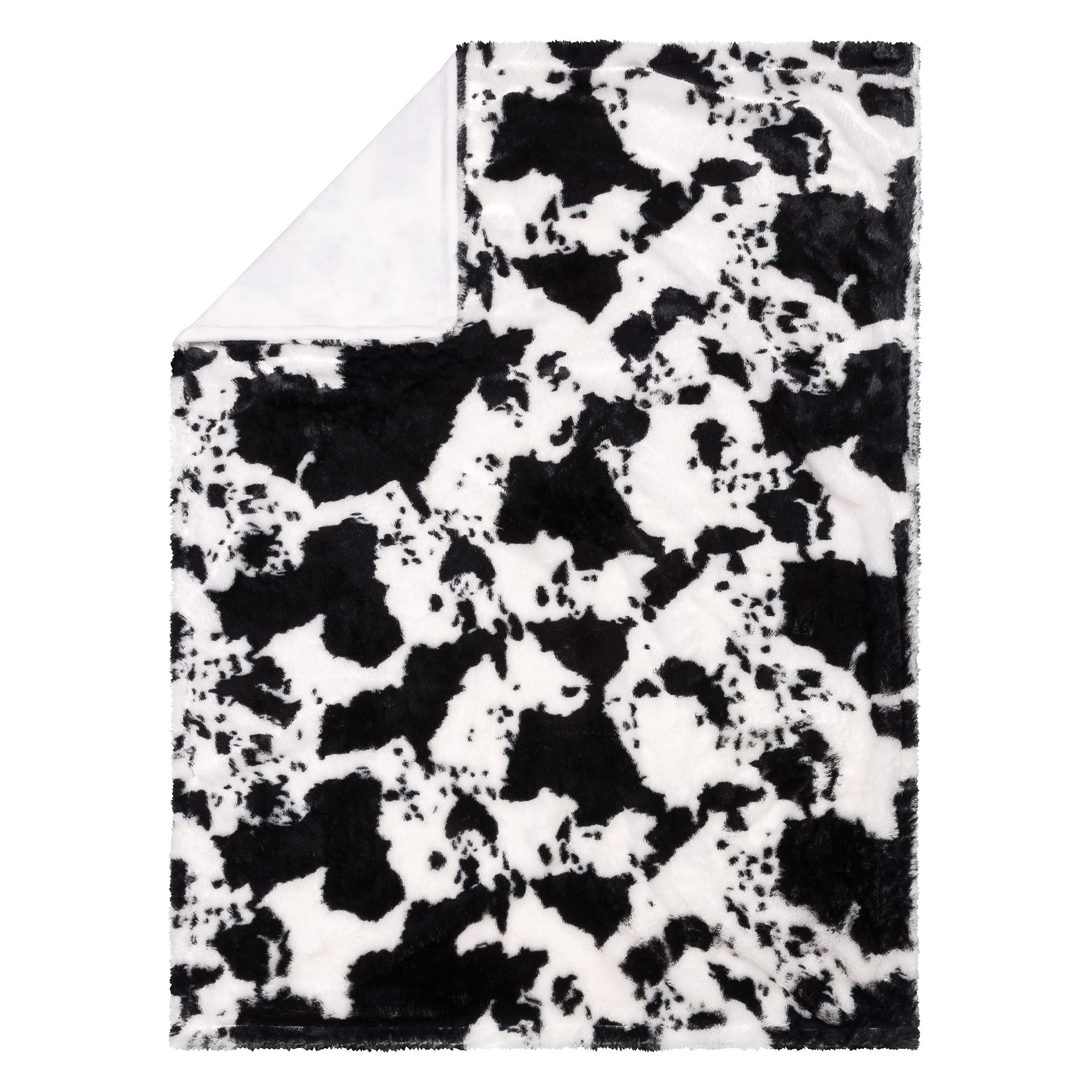 Trend Lab cow print plush front with soft, cuddly texture.