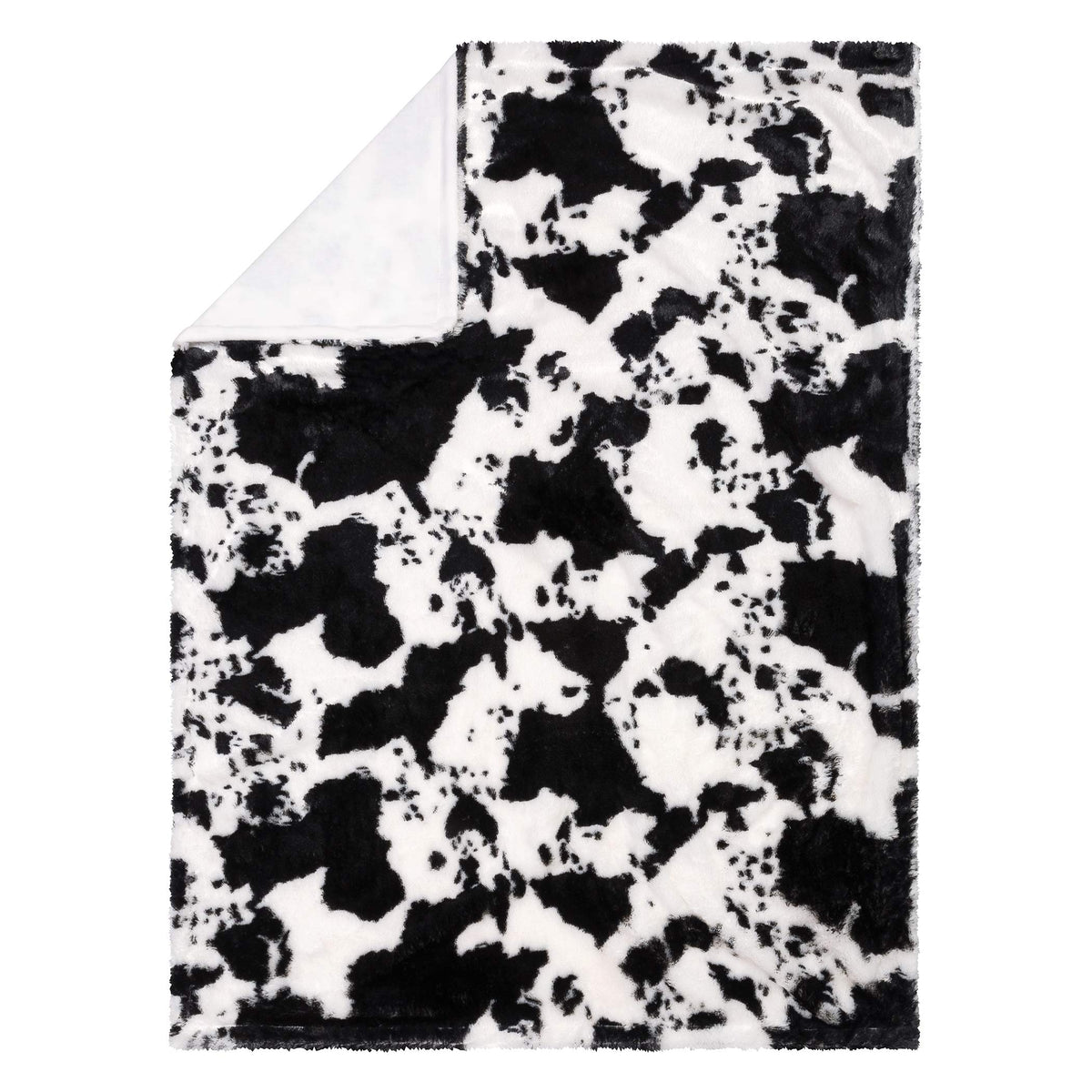 Trend Lab cow print plush front with soft, cuddly texture.