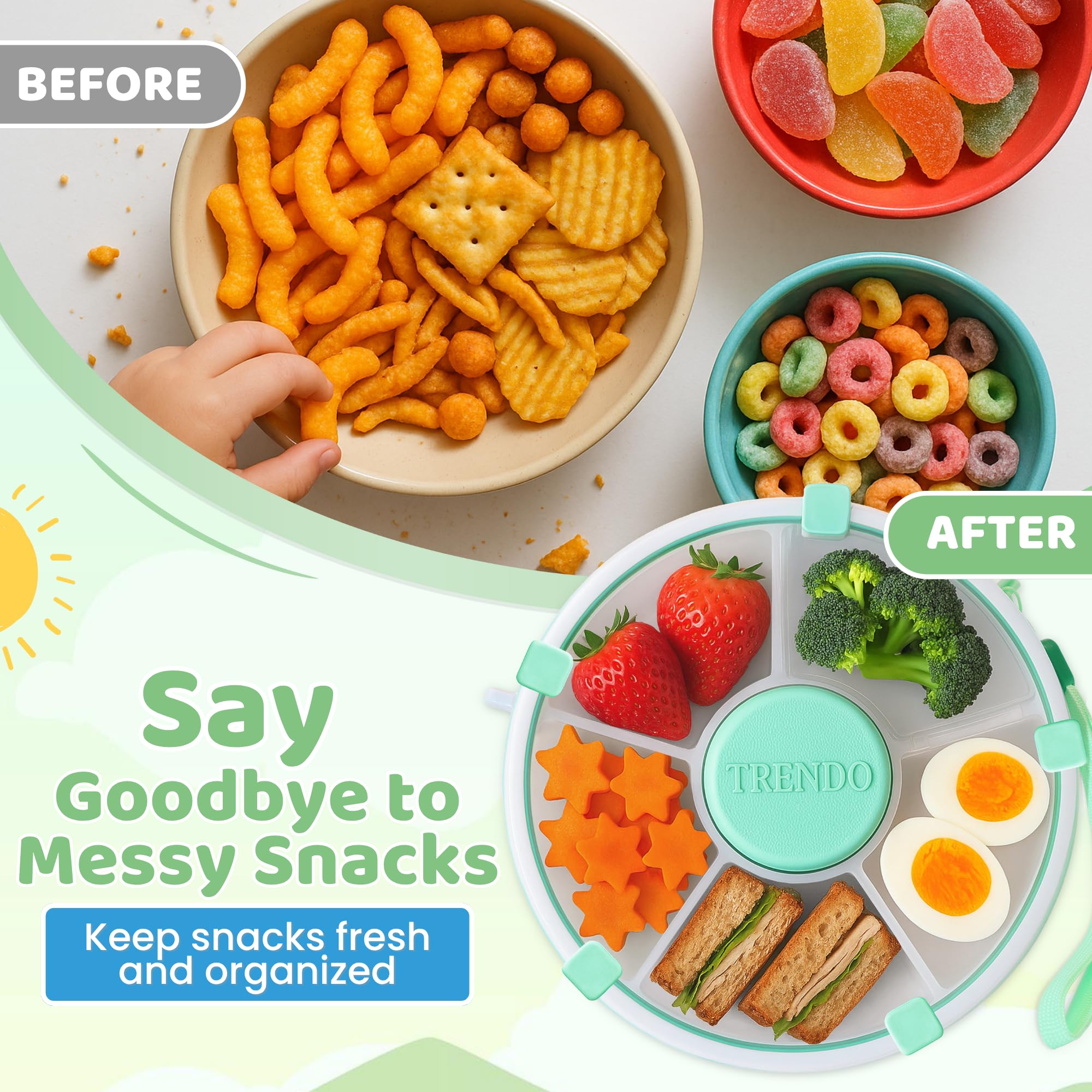 Trendo Snack Spinner dishwasher-safe design simplifies cleaning after meals.