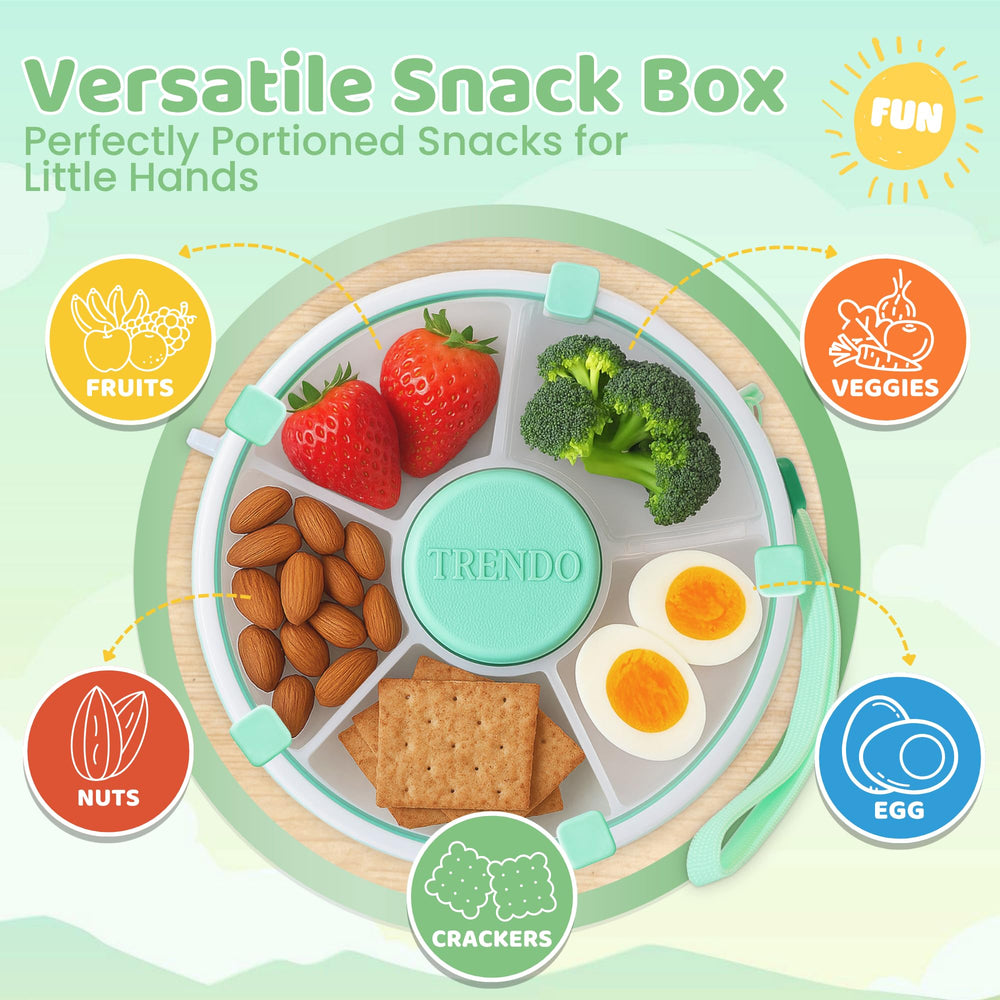 Trendo Snack Spinner top button spin highlights interactive feature for choosing snacks.
