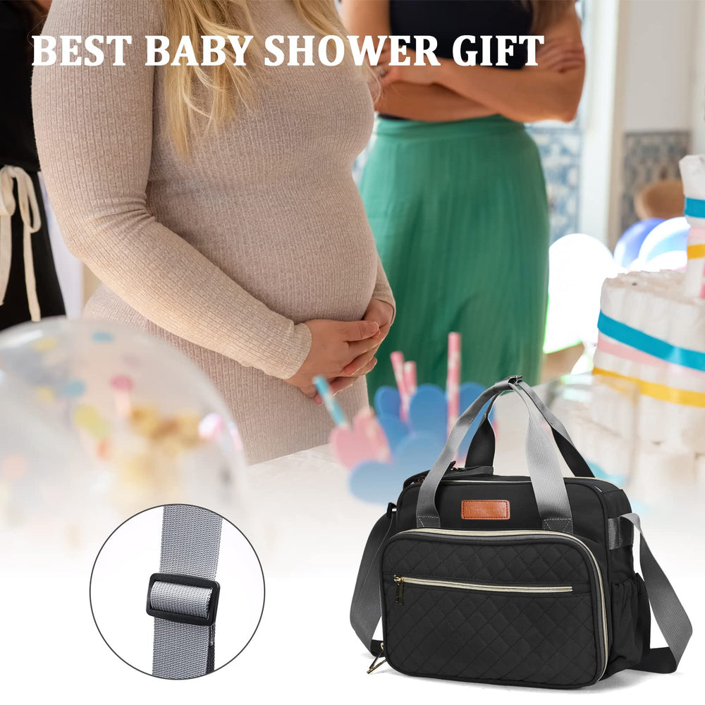 TRENDPLAY compact yet roomy tote for diapers, clothes, wipes and toys.