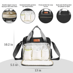 TRENDPLAY tiny tote with thermal bottle pockets keeps 8-9 oz bottles ready on the go.