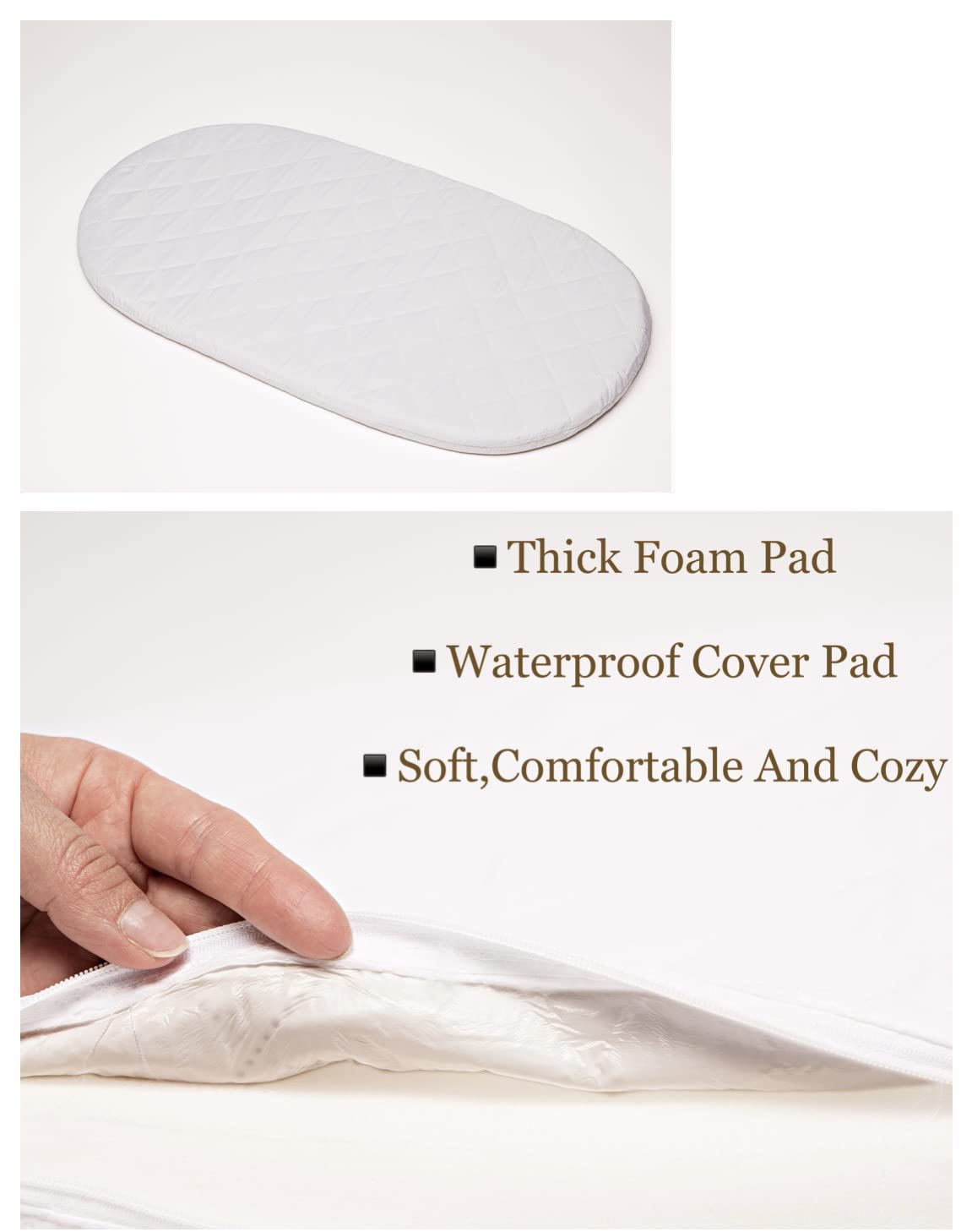 Trendy Baby Changing Basket removable pad cover with zipper for easy care.