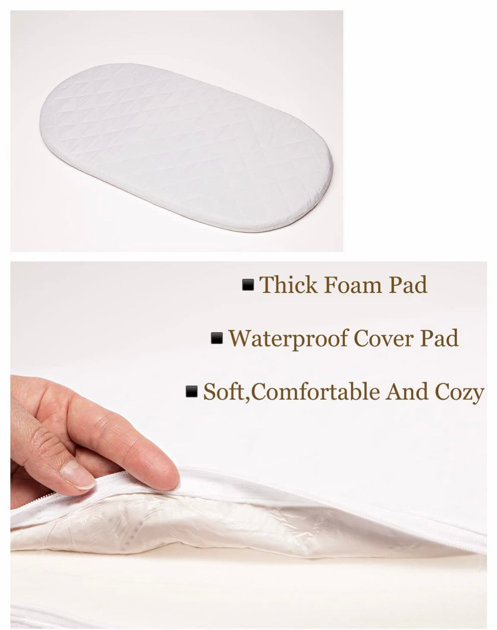 Trendy Baby Changing Basket removable pad cover with zipper for easy care.