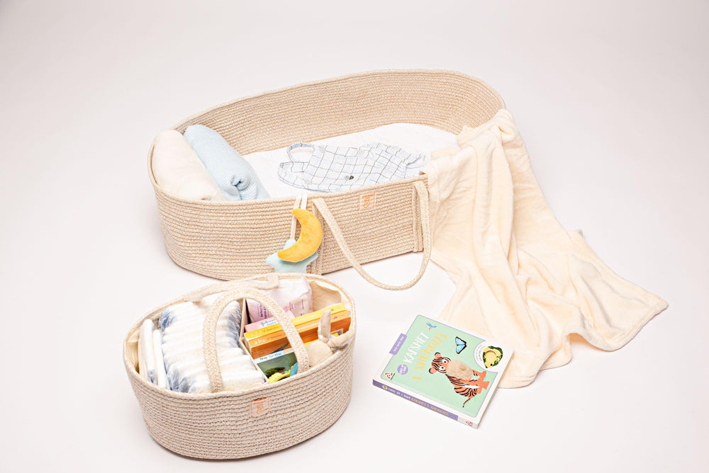 Trendy Baby Changing Basket in nursery decor setting showcases stylish boho vibe.