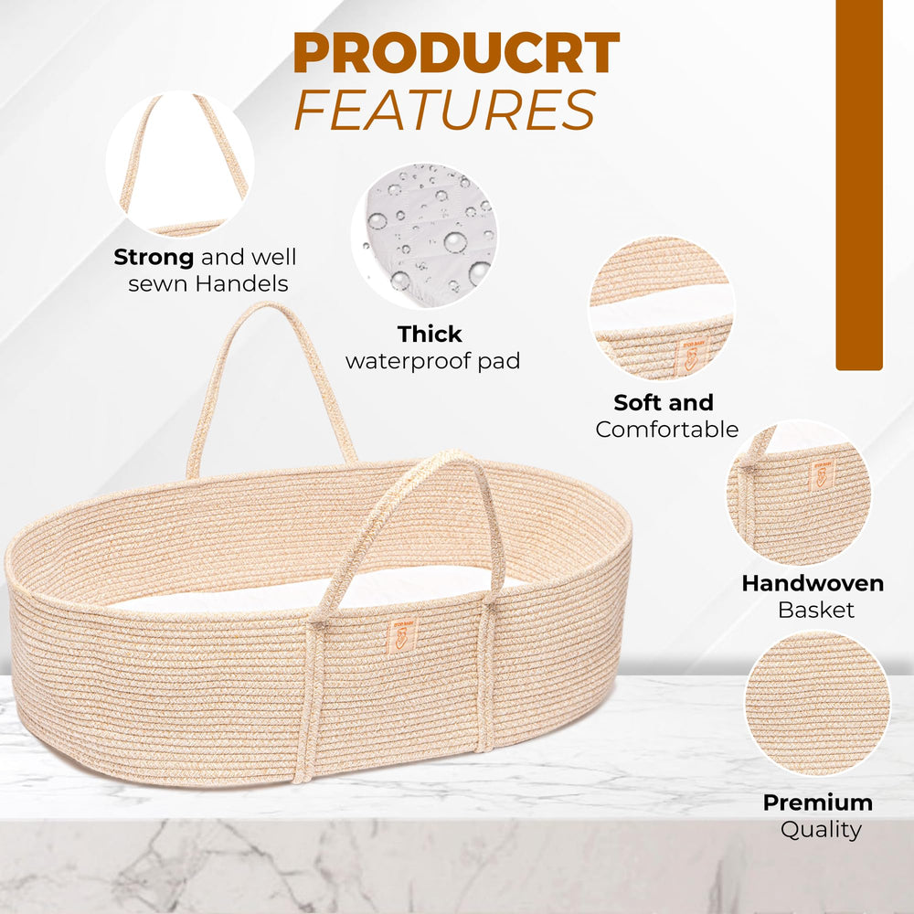 Trendy Baby Changing Basket open with diaper caddy highlighting convenient organized storage.