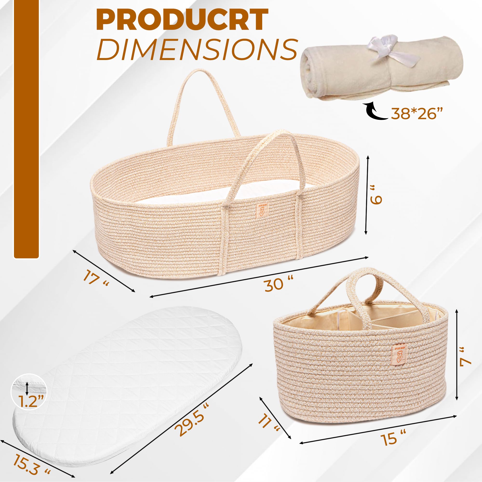 Trendy Baby Changing Basket soft cotton blanket pairing for cozy nursery moments.
