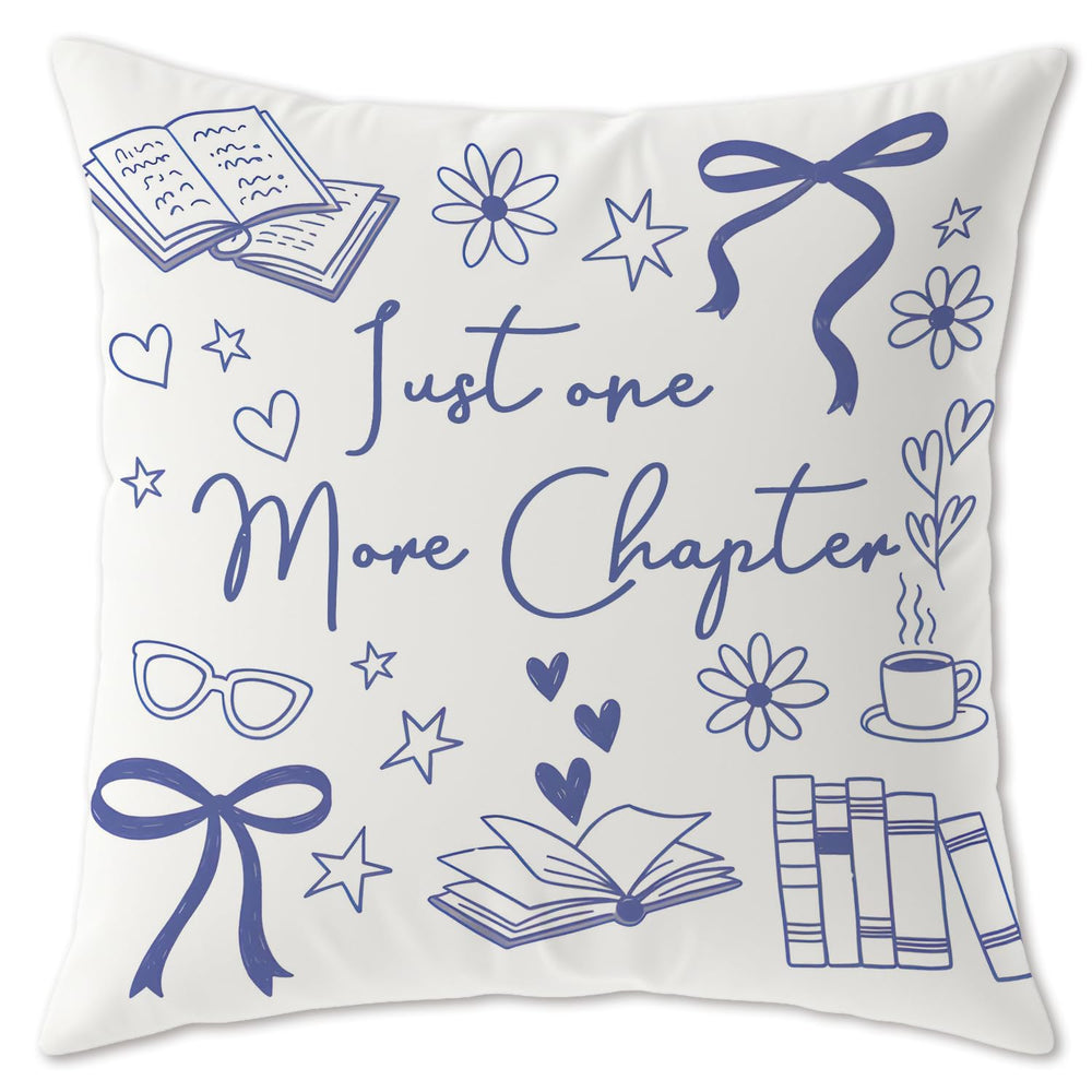 Trenstise blue bow pillow cover 18x18 for a cozy reading nook and stylish decor