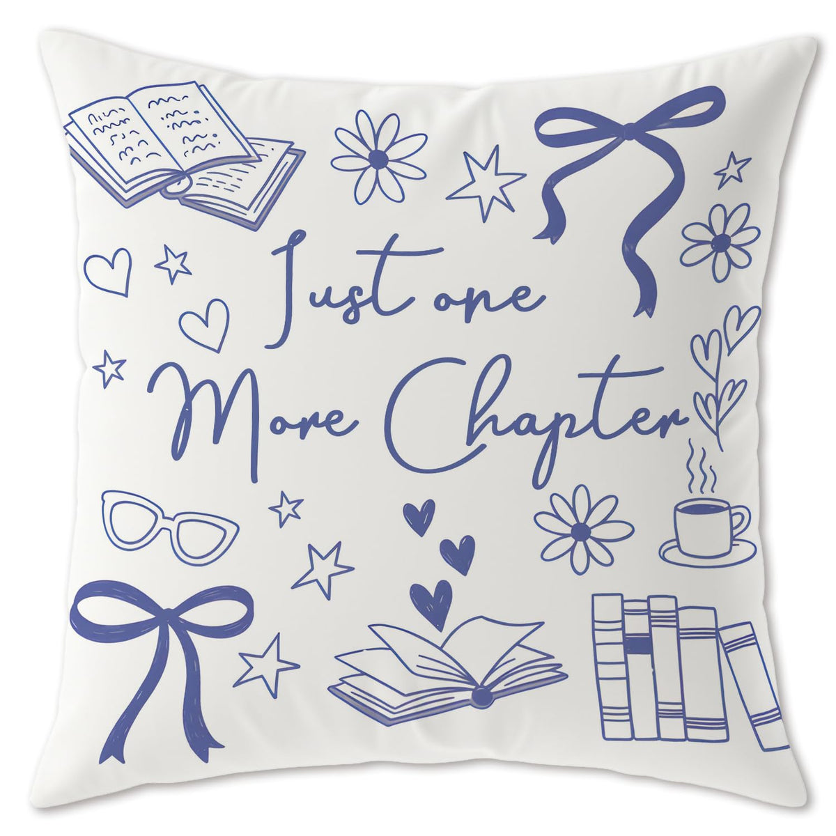 Trenstise blue bow pillow cover 18x18 for a cozy reading nook and stylish decor