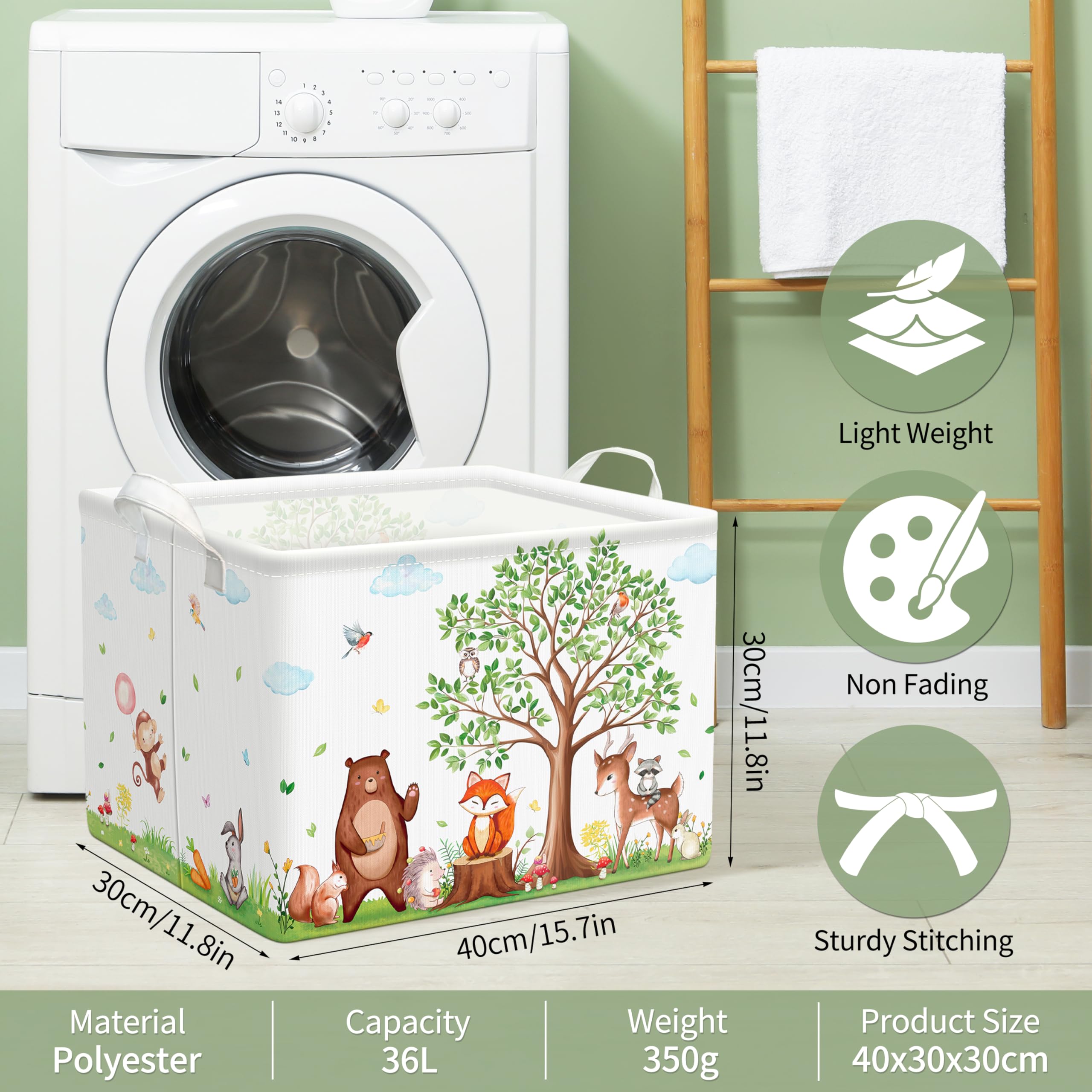 TREWAVE storage basket offers 40x30x30 cm capacity for clothes and toys