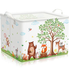 TREWAVE Baby Storage Basket with woodland animals design keeps nursery organized