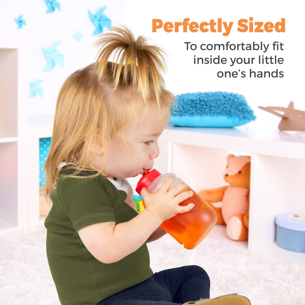 Tribello kids water bottle with flip straw lid, easy sipping for thirsty kids.