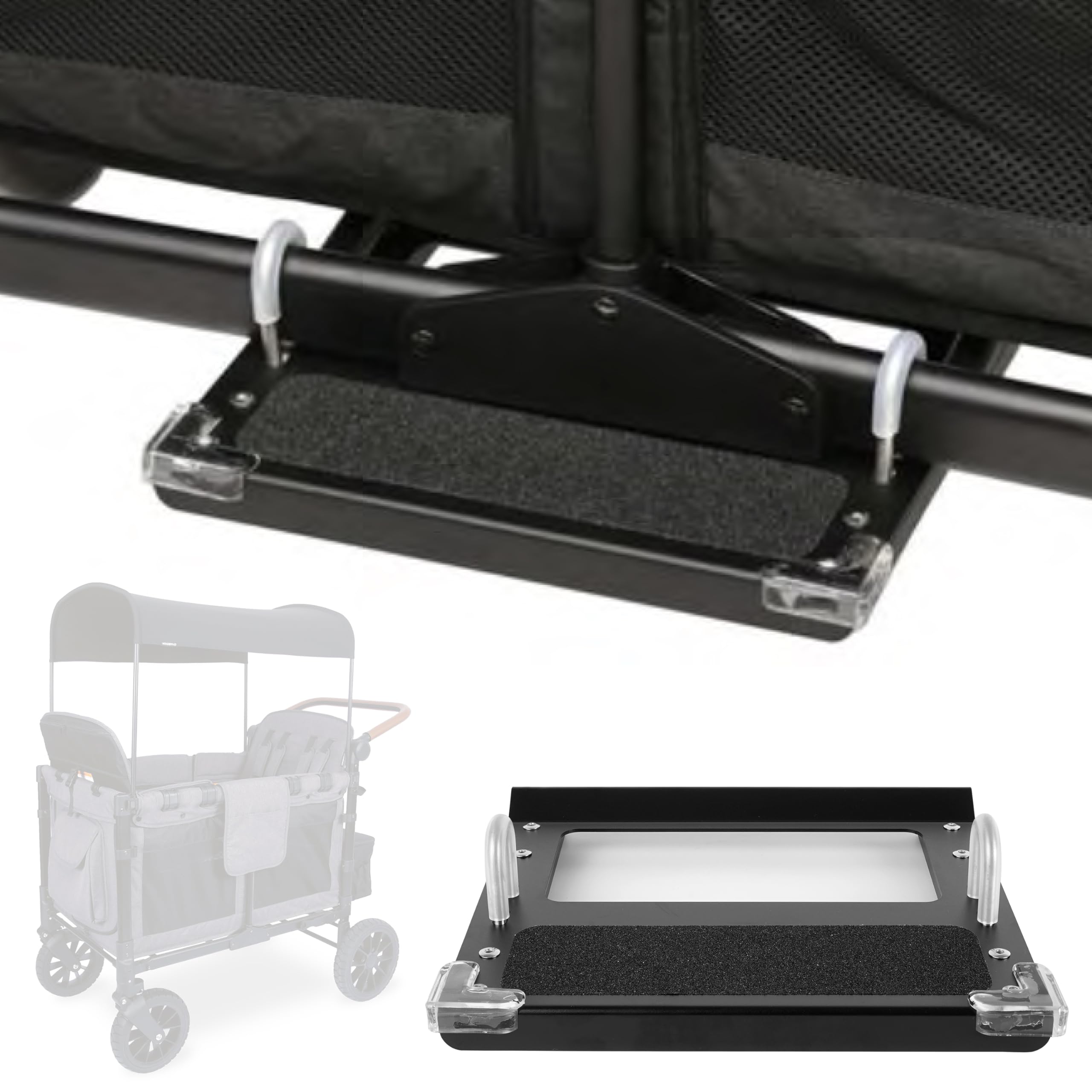 Tributary Brands step attachment on Wonderfold W4, side view.