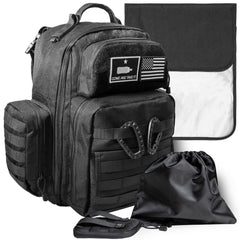 Tridee Dad Diaper Bag front view shows roomy main compartment for baby gear.