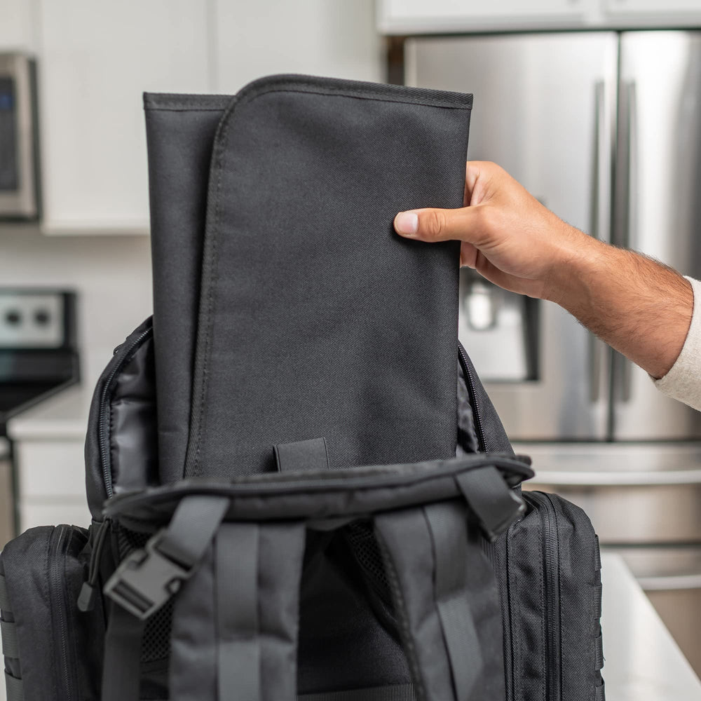 Tridee Dad Diaper Bag side pocket stores extra bottles and gear.