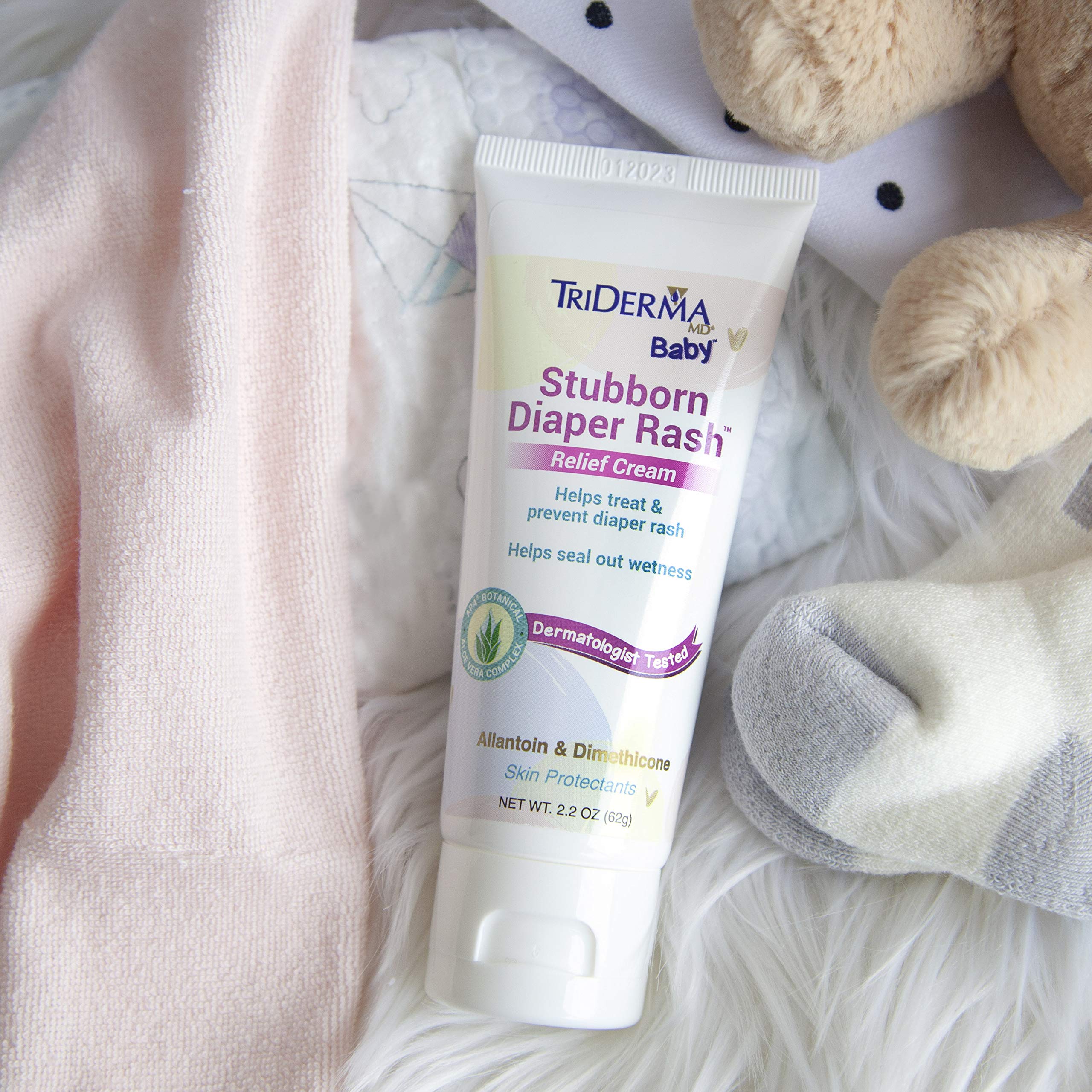 TriDerma diaper rash cream sterile squeeze tube ready for mess-free application.