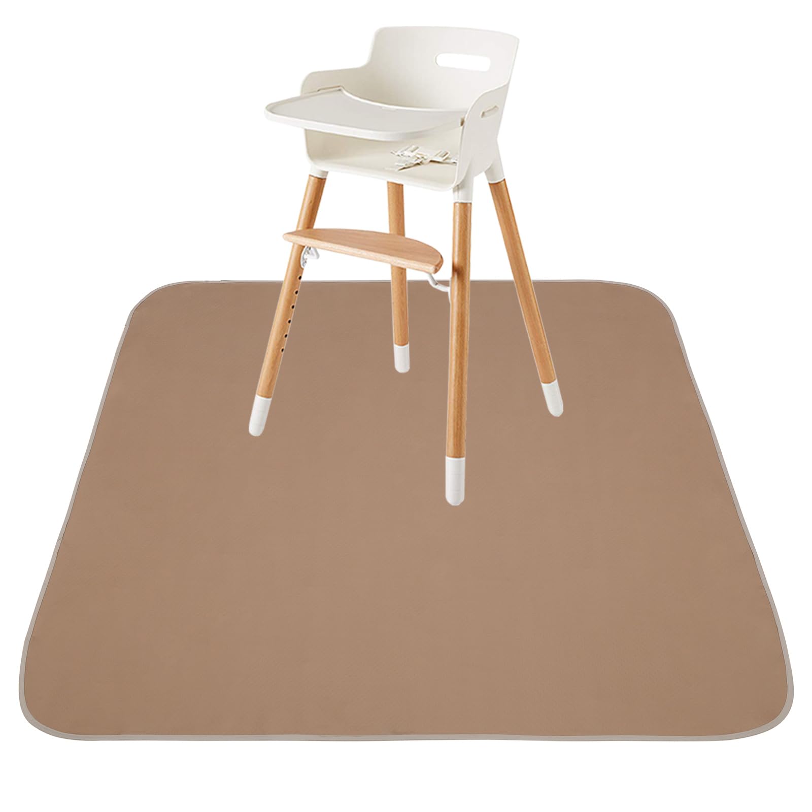 Triluby baby splat mat highchair 51in catches spills and protects floors during mealtime.