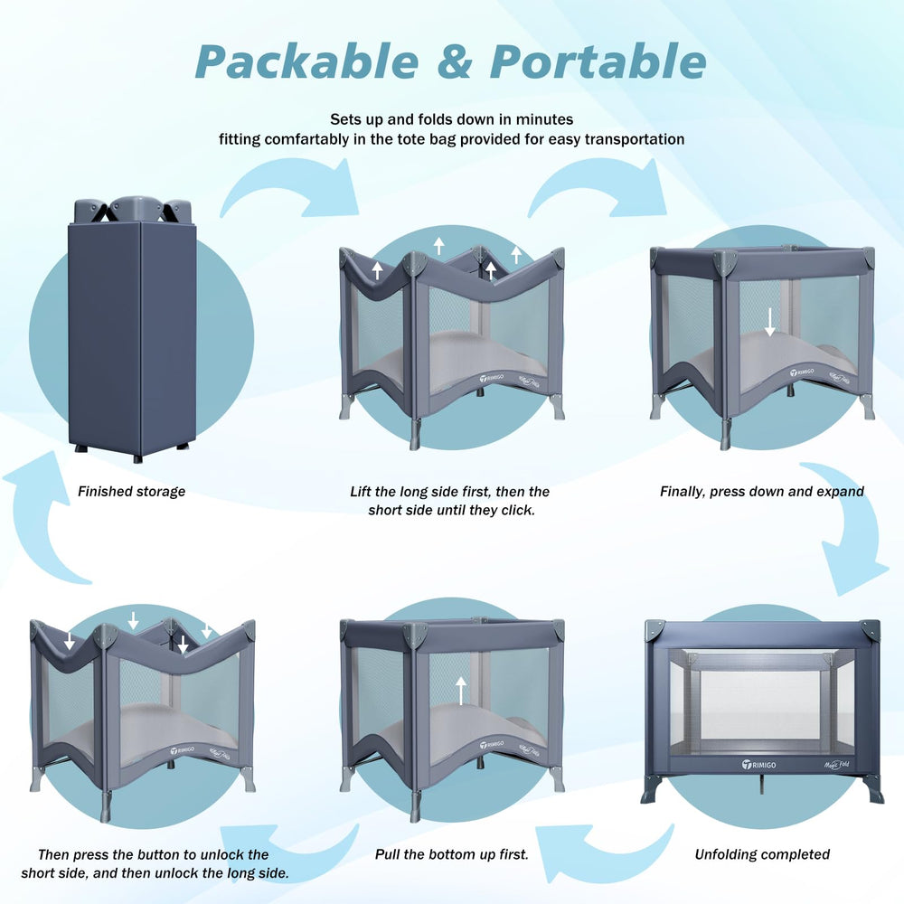 Trimigo folding system enables quick setup and compact storage.