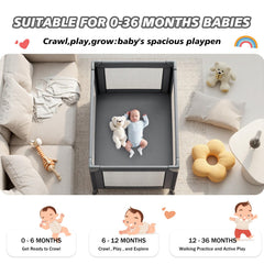 Trimigo travel crib breathable mesh sides with airflow.