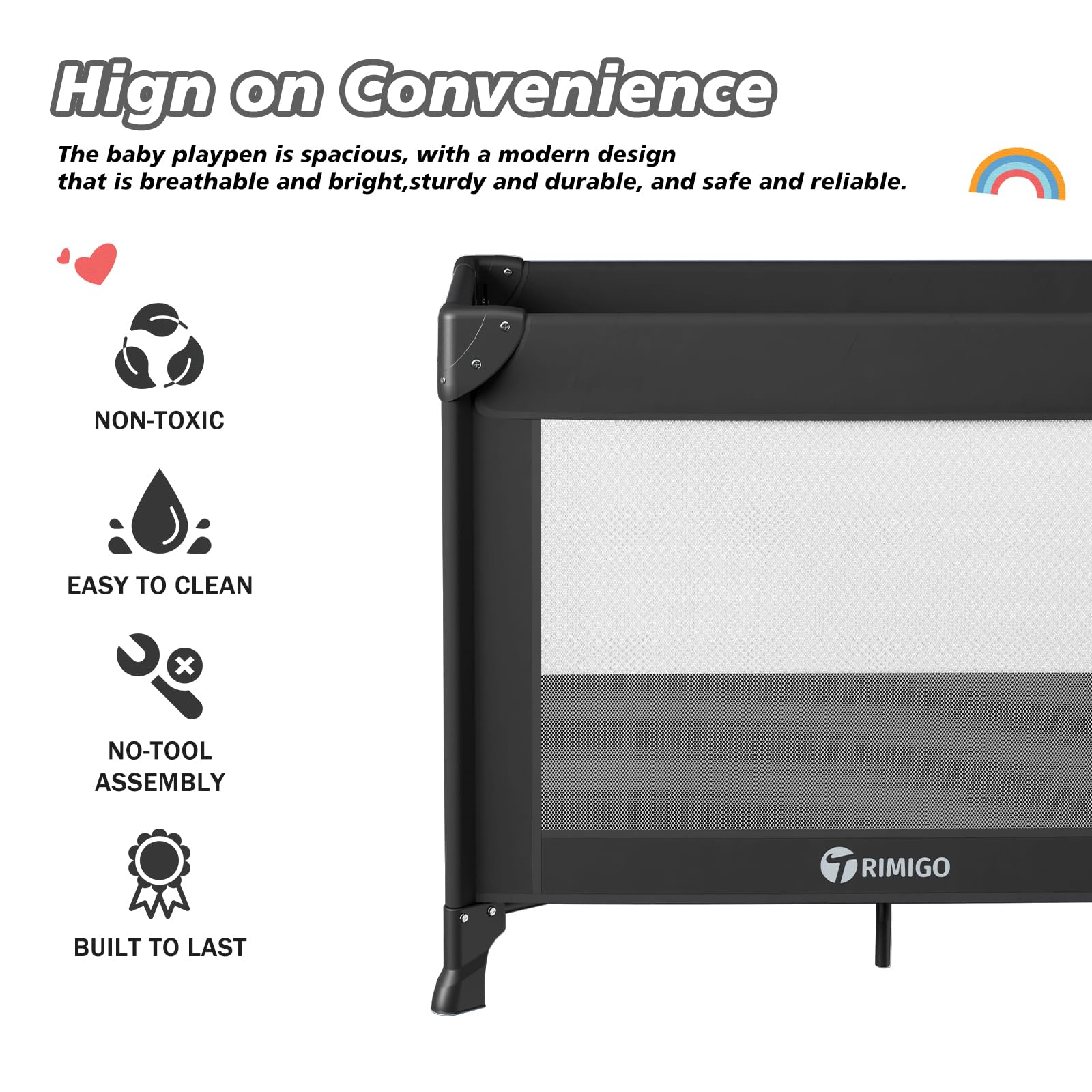Trimigo travel crib compact dimensions show easy packing.