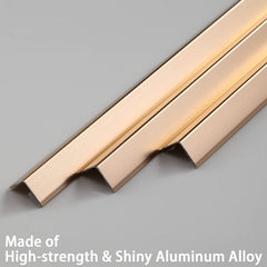 Trimold aluminum L-molding corner-guard closeup mirror surface, easy to clean and maintain.