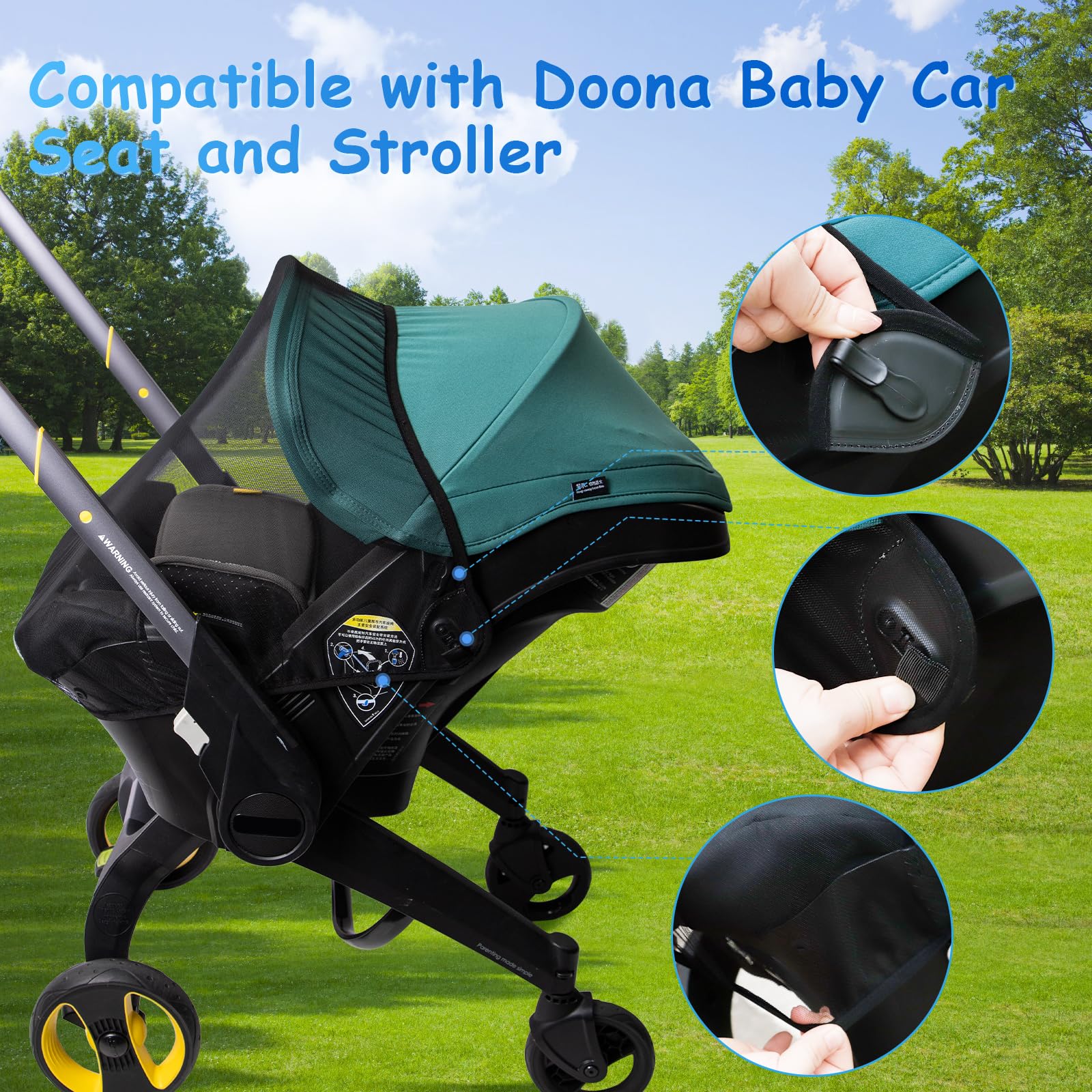 tripdaily mosquito net-breathable-mesh keeps baby cool and comfortable on outings