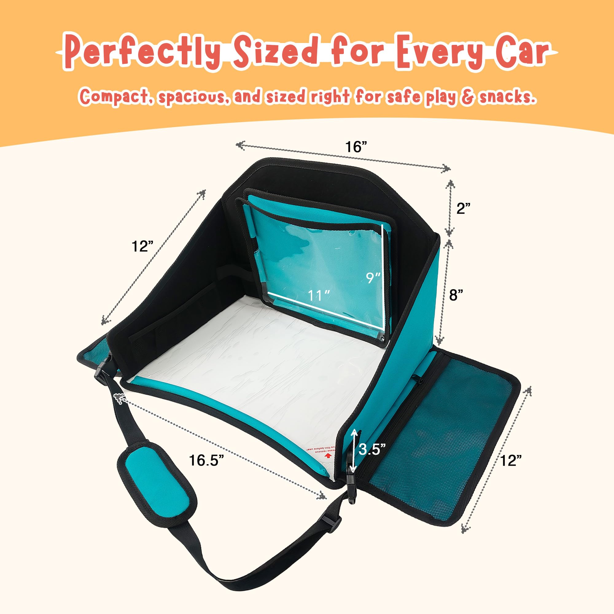 Triple EEE Adventures detachable tablet-holder demonstrates flexible viewing options for seat or headrest.