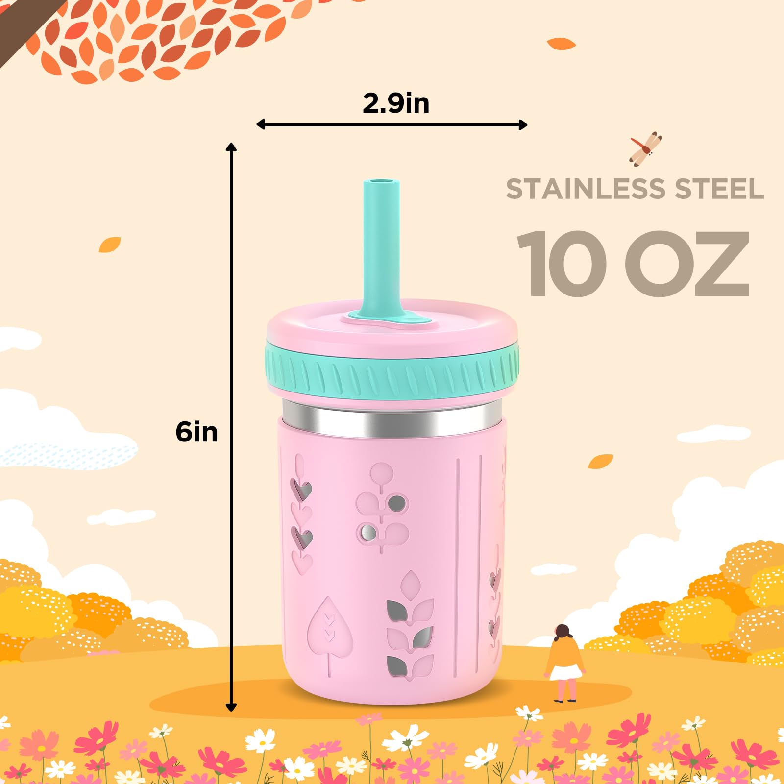 Tronco 2-pack kids cups perfect for smoothies, milk, or juice on the go.