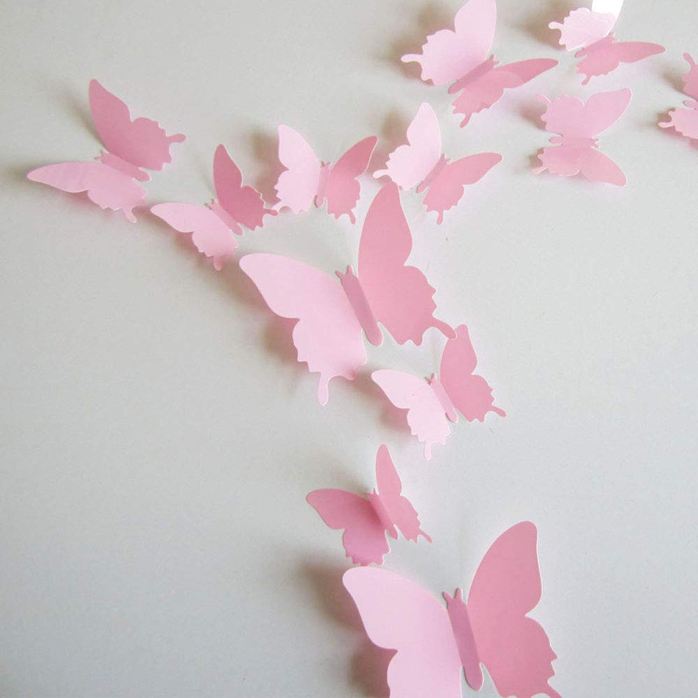 Trubetter 24pcs kawaii butterfly stickers brighten walls with playful pink charm.