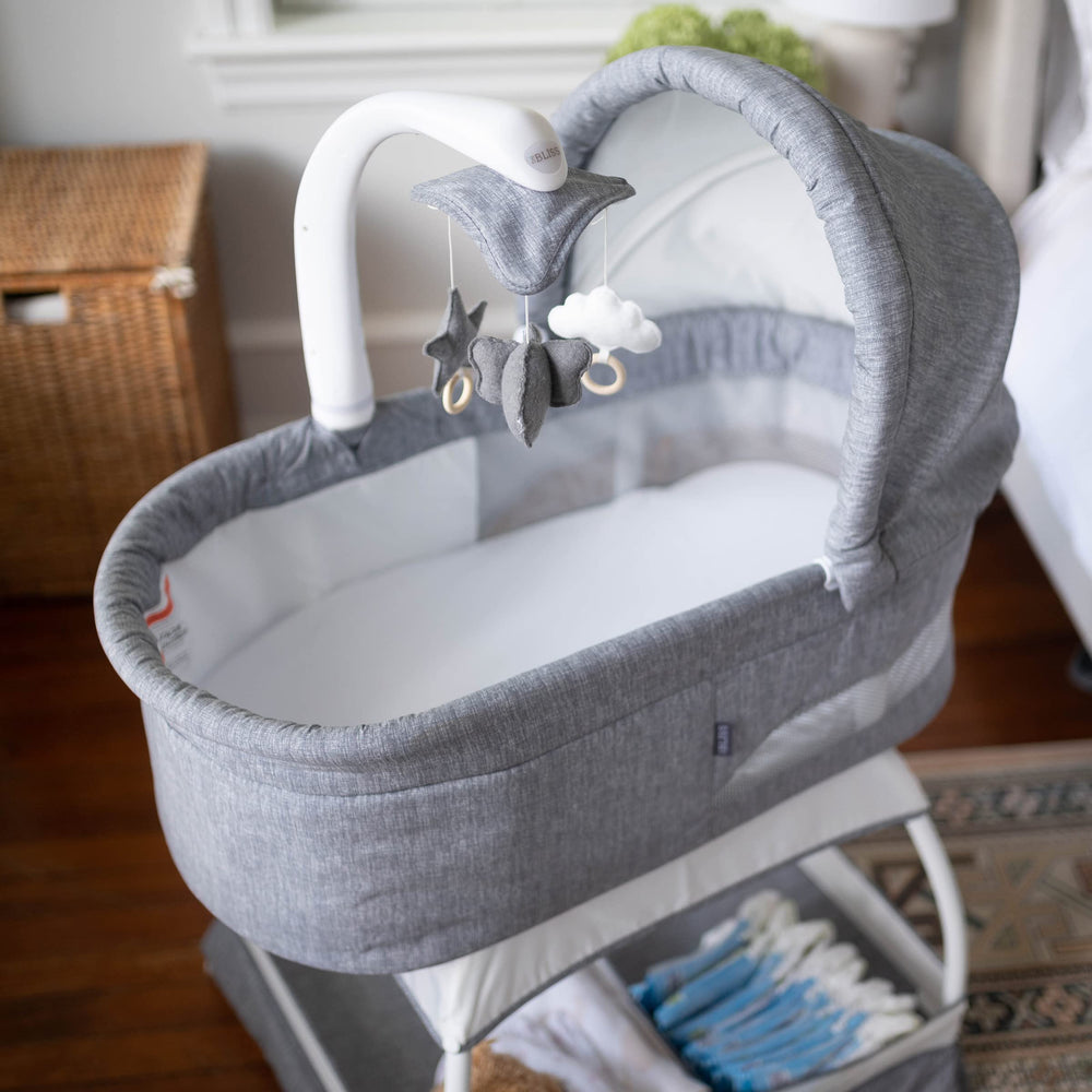 TruBliss bassinet room temperature and humidity display supports comfortable sleep setup