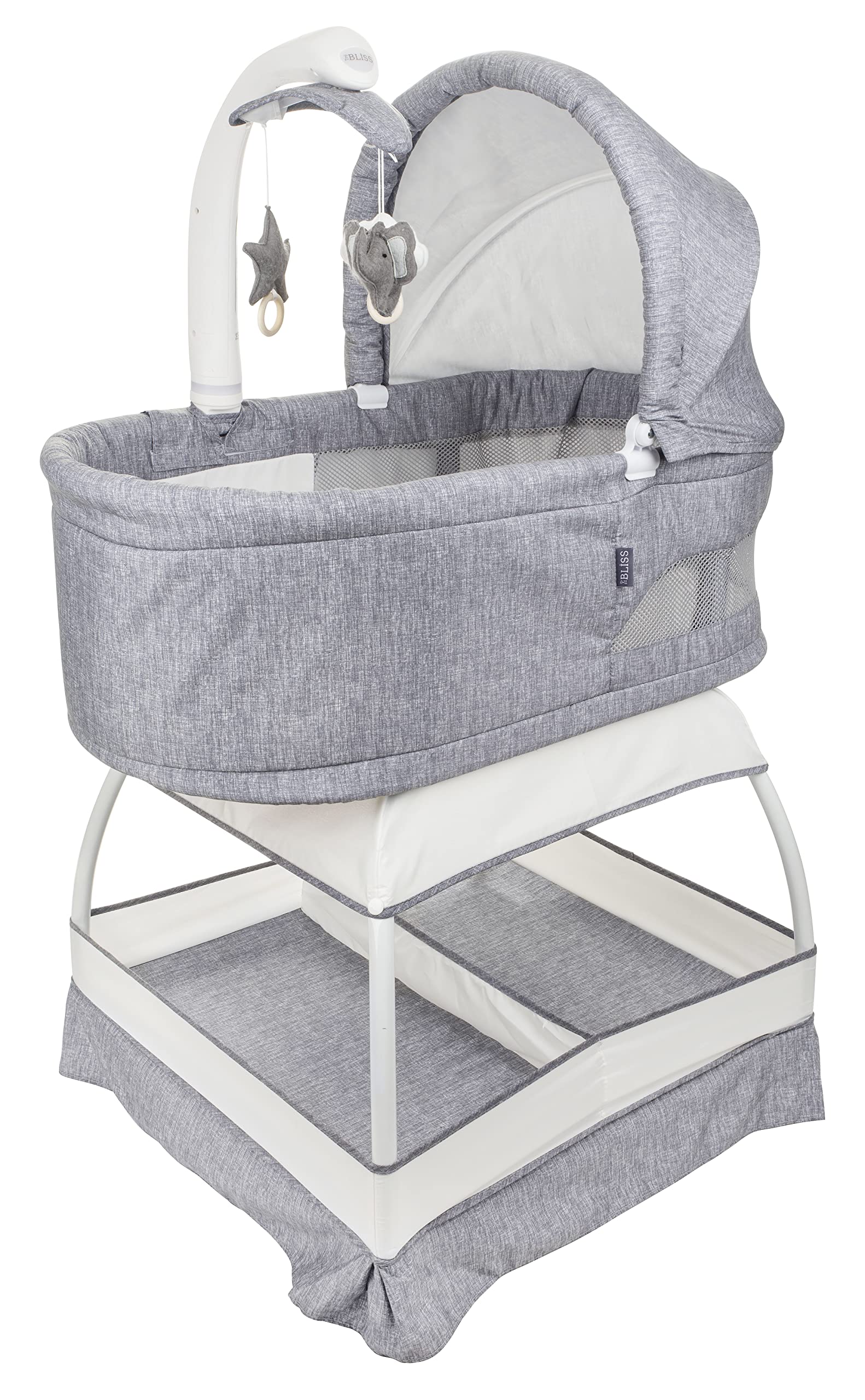 TruBliss Baby Sweetli Deluxe bassinet side view for near-bed ease and intimacy