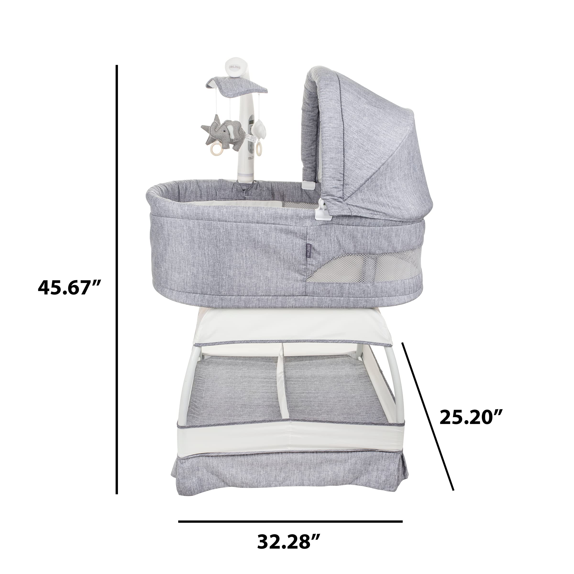 TruBliss storage compartments under bassinet for handy baby essentials