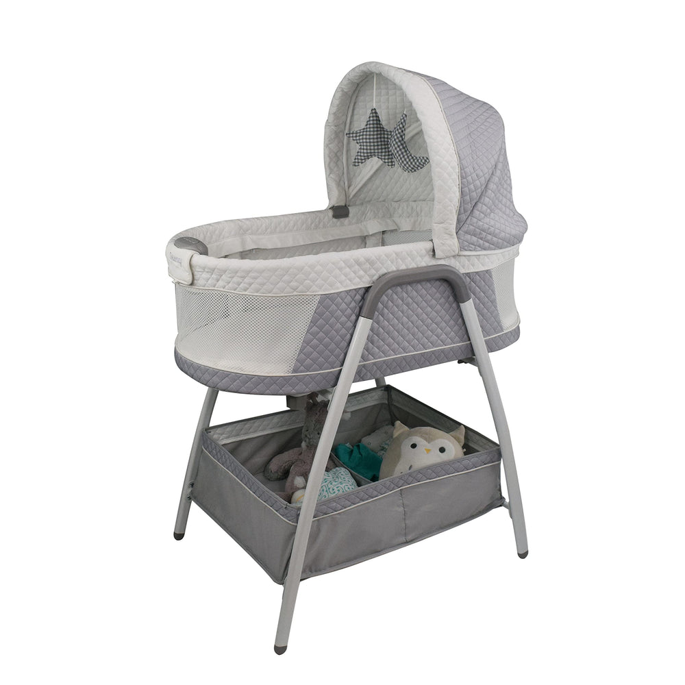 TruBliss Journey bedside-sleeper close-up for near-infant soothing and quick checks.