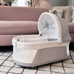TruBliss Journey vinyl-covered foam mattress with fitted sheets for cozy, snug sleep.