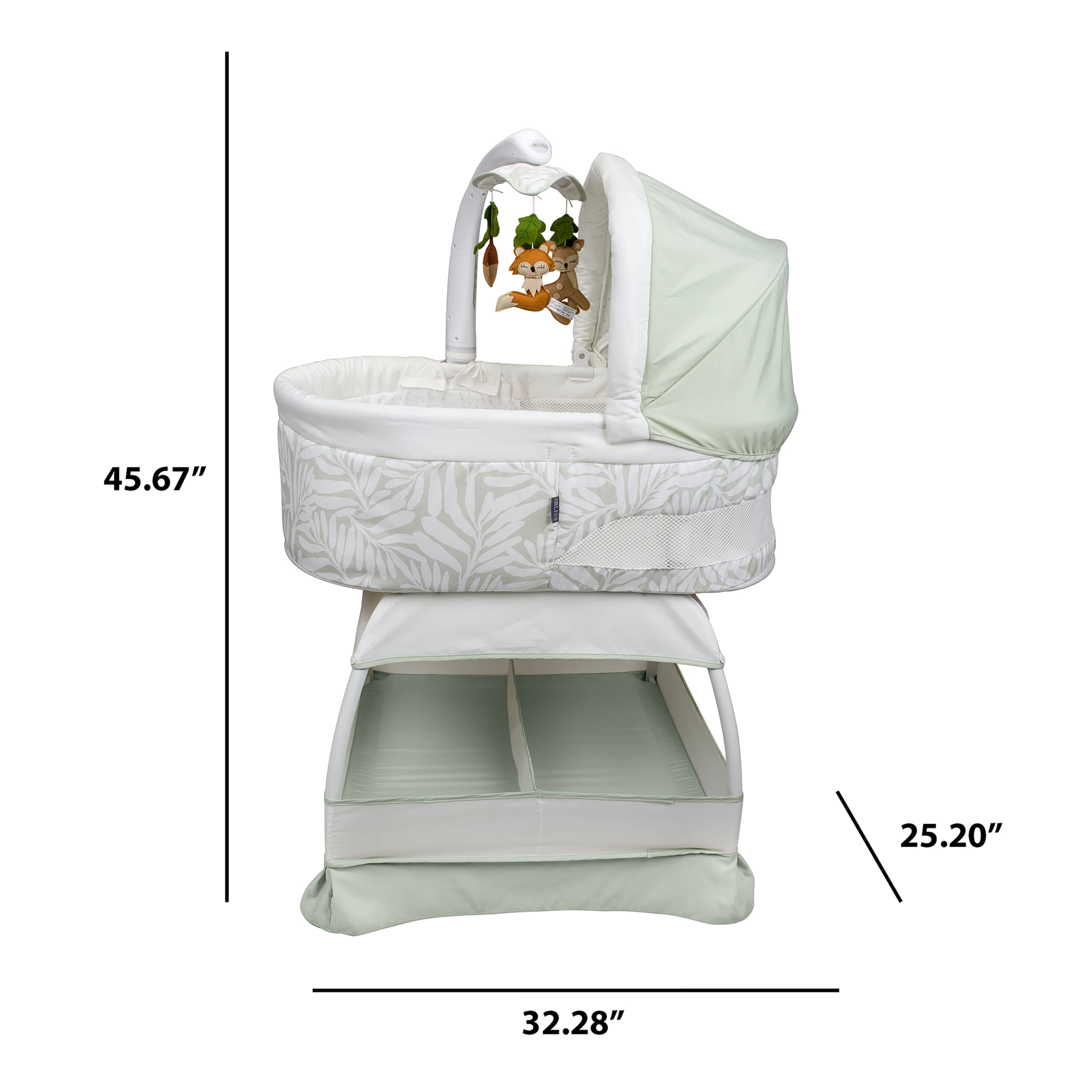 TruBliss Sweetli Calm storage plus wheels for easy mobility