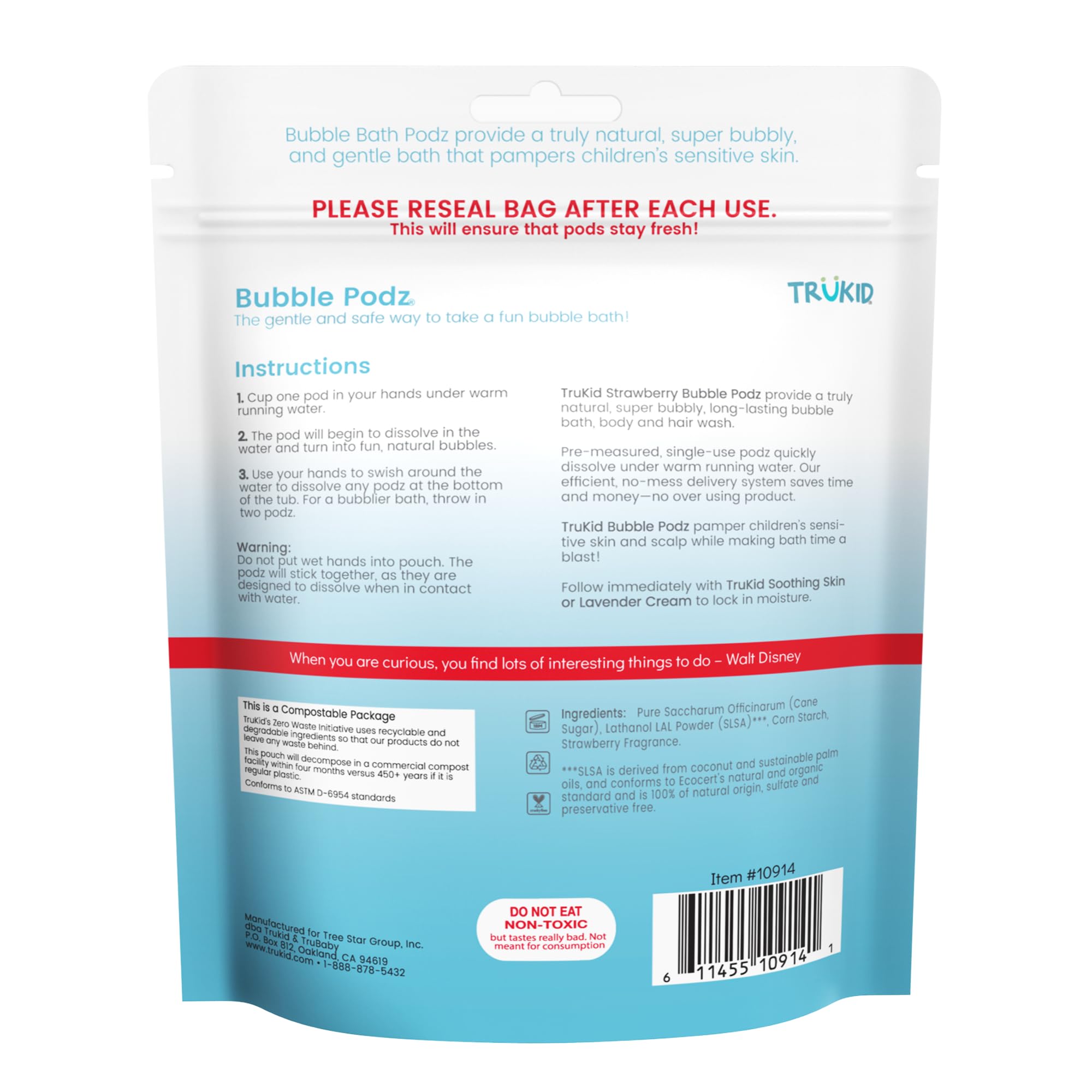 TruKid Bubble Podz comes in a 60-pack for many baths.