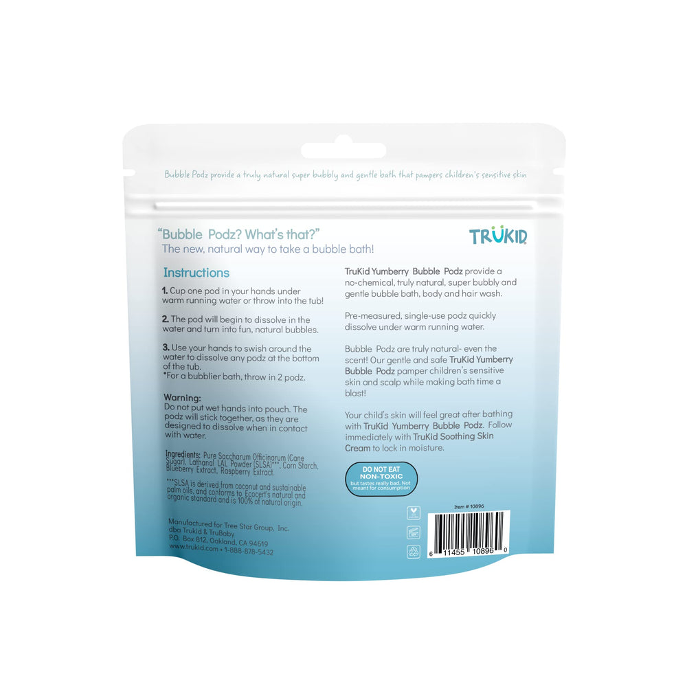 TruKid Bubble Podz easy, quick bath time with soft bubbles.
