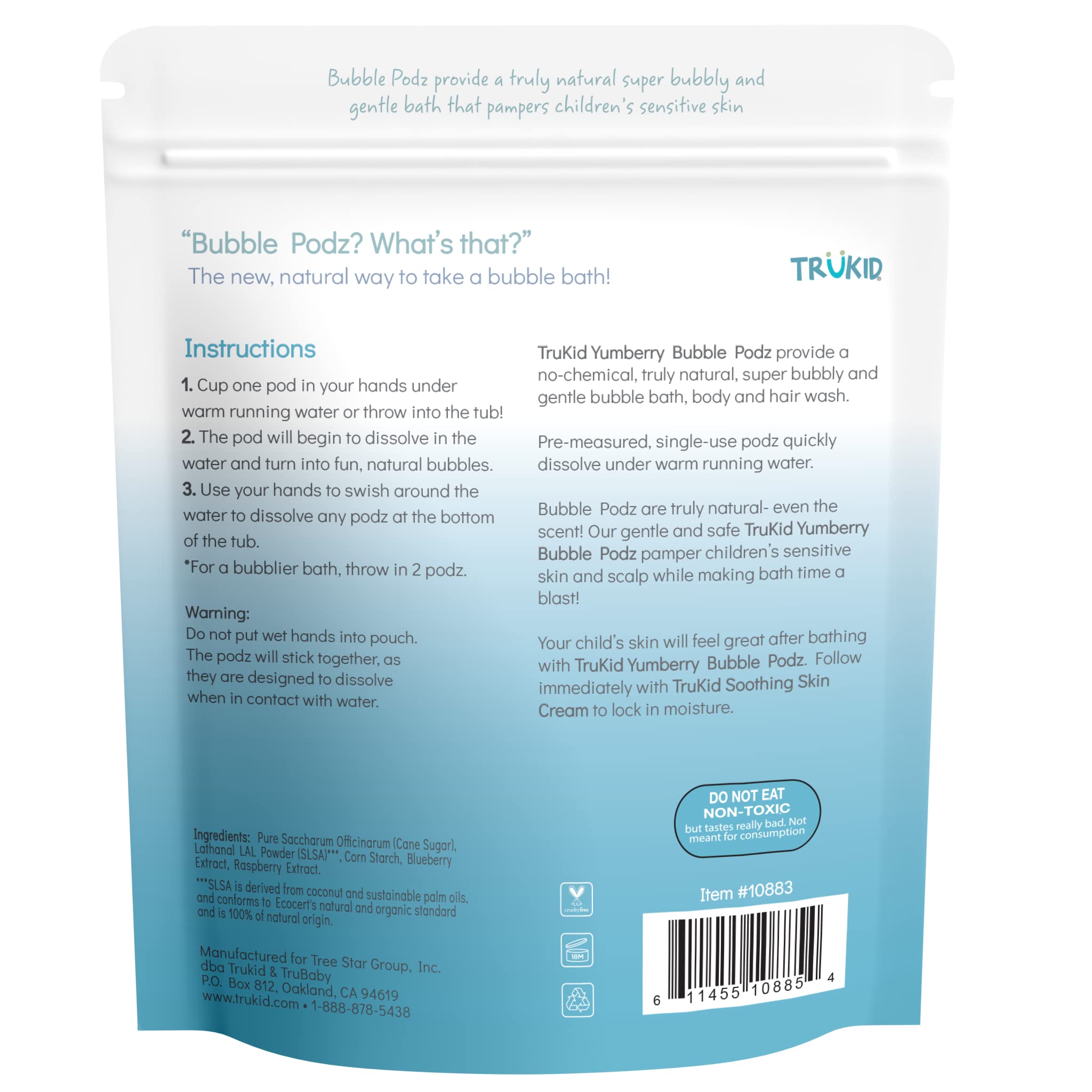 TruKid Bubble Podz eco-friendly packaging cuts plastic waste.