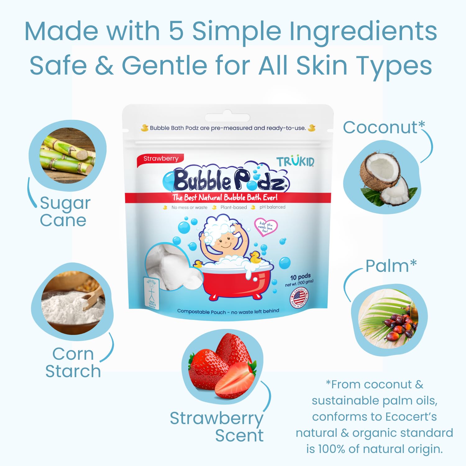 TruKid Bubble Podz single-use pod dissolves cleanly, reducing spills.