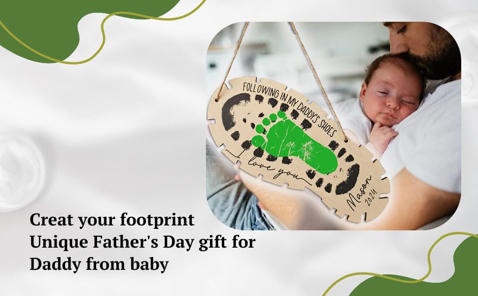 TRUMPETIC basswood-8x10-footprint-sign offers sturdy, durable keepsake for years.