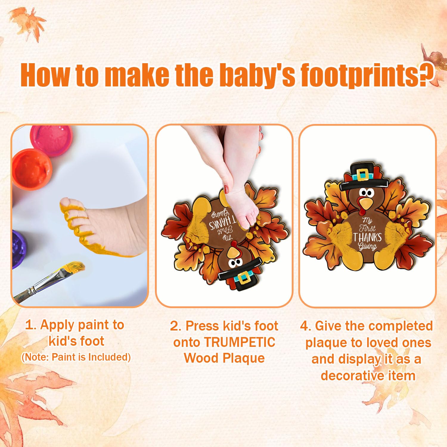 TRUMPETIC DIY baby craft includes paint and brush for bonding moments.