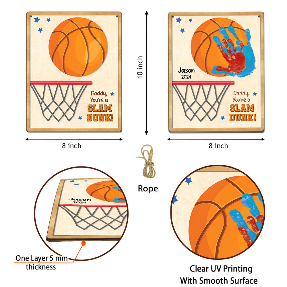 TRUMPETIC DIY Basketball Daddy Handprints Sign family craft—great activity for kids and dads
