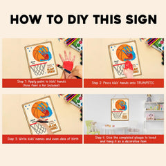 TRUMPETIC DIY Basketball Daddy Handprints Sign hanging wall—perfect holiday decor