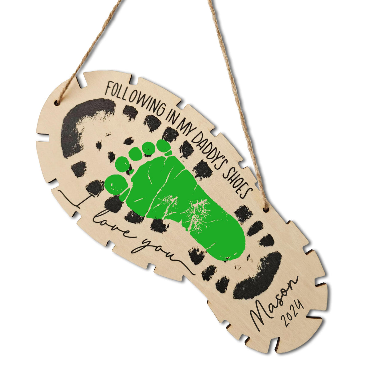 TRUMPETIC following-in-my-daddys-shoes sign-wood is a personalized keepsake for Dad's desk or wall.